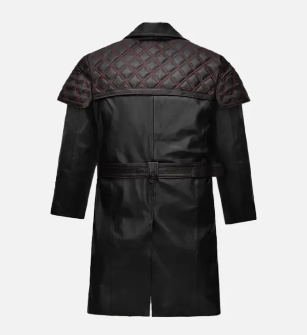 Black leather coat for men