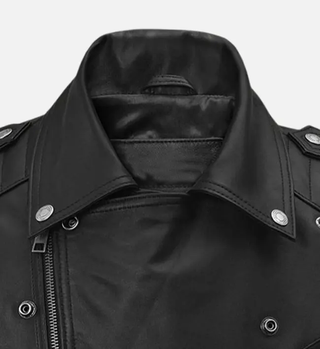Sovereign Road Black Leather Mens Vest