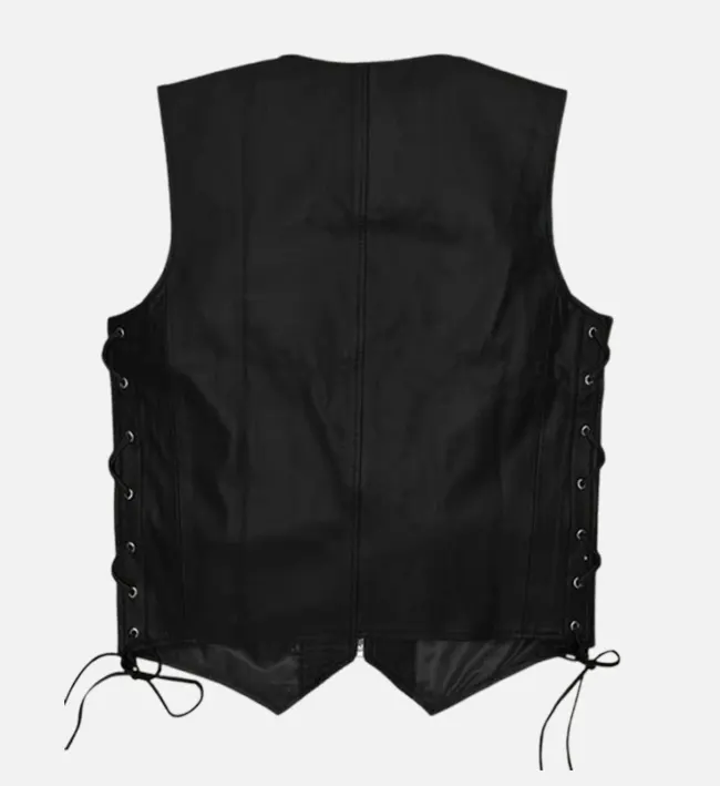 Urban Rogue Black Biker Vest For Mens