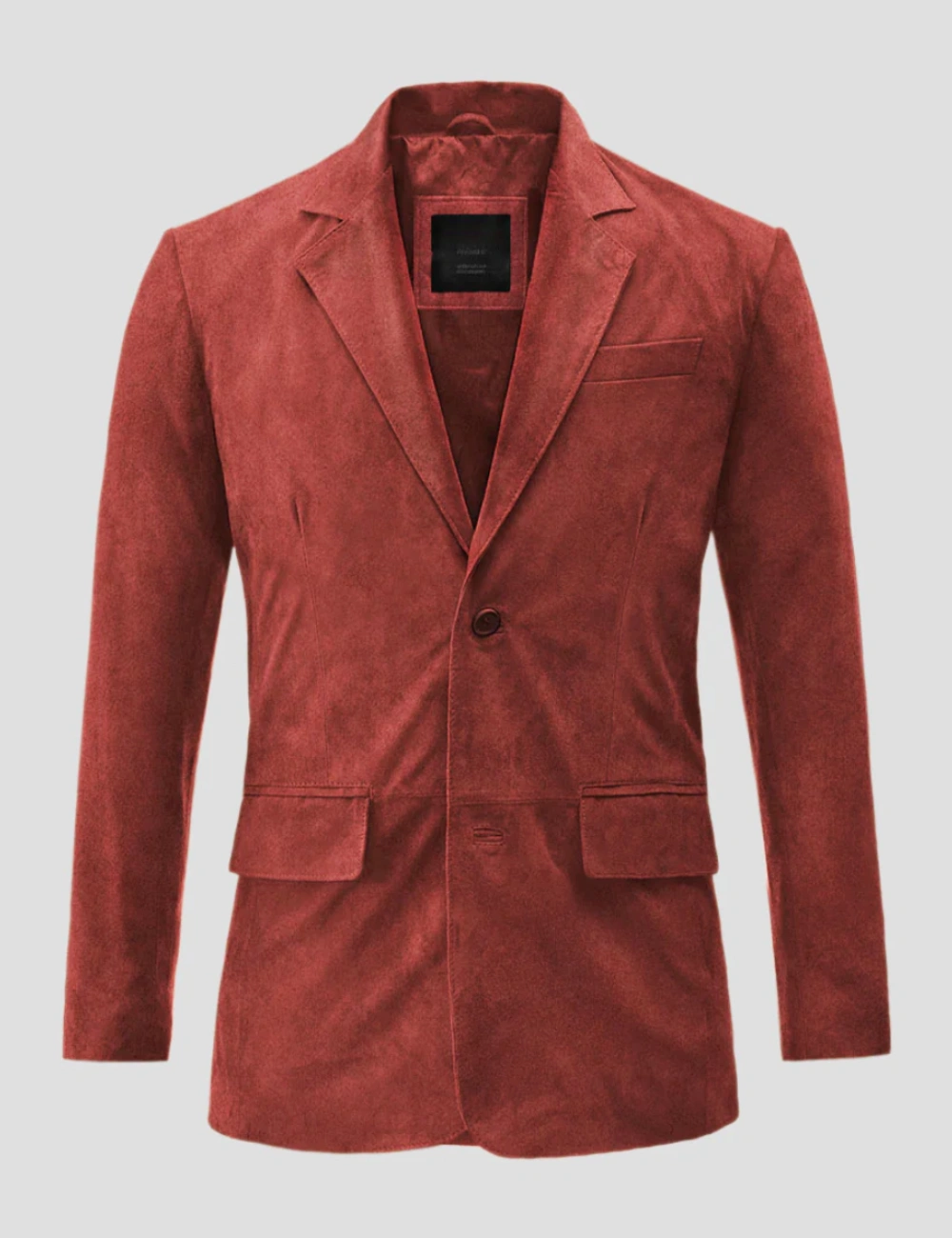 Red Suede Leather Blazer For Men