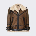 Mens Brown B3 Shearling Leather Flight Jacket