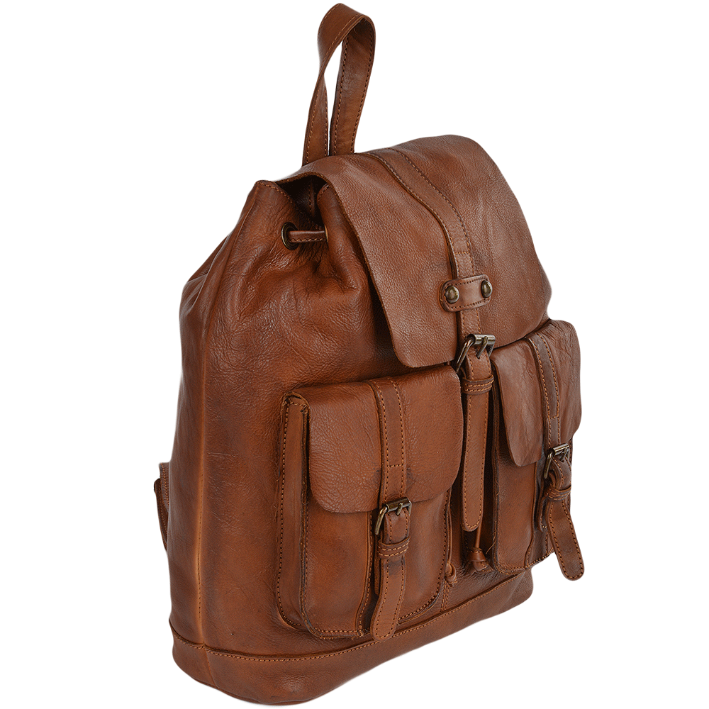 Rust Vintage Wash Leather Rucksack