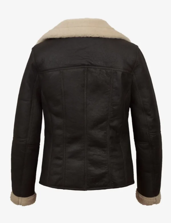 Brown sheepskin aviator jacket