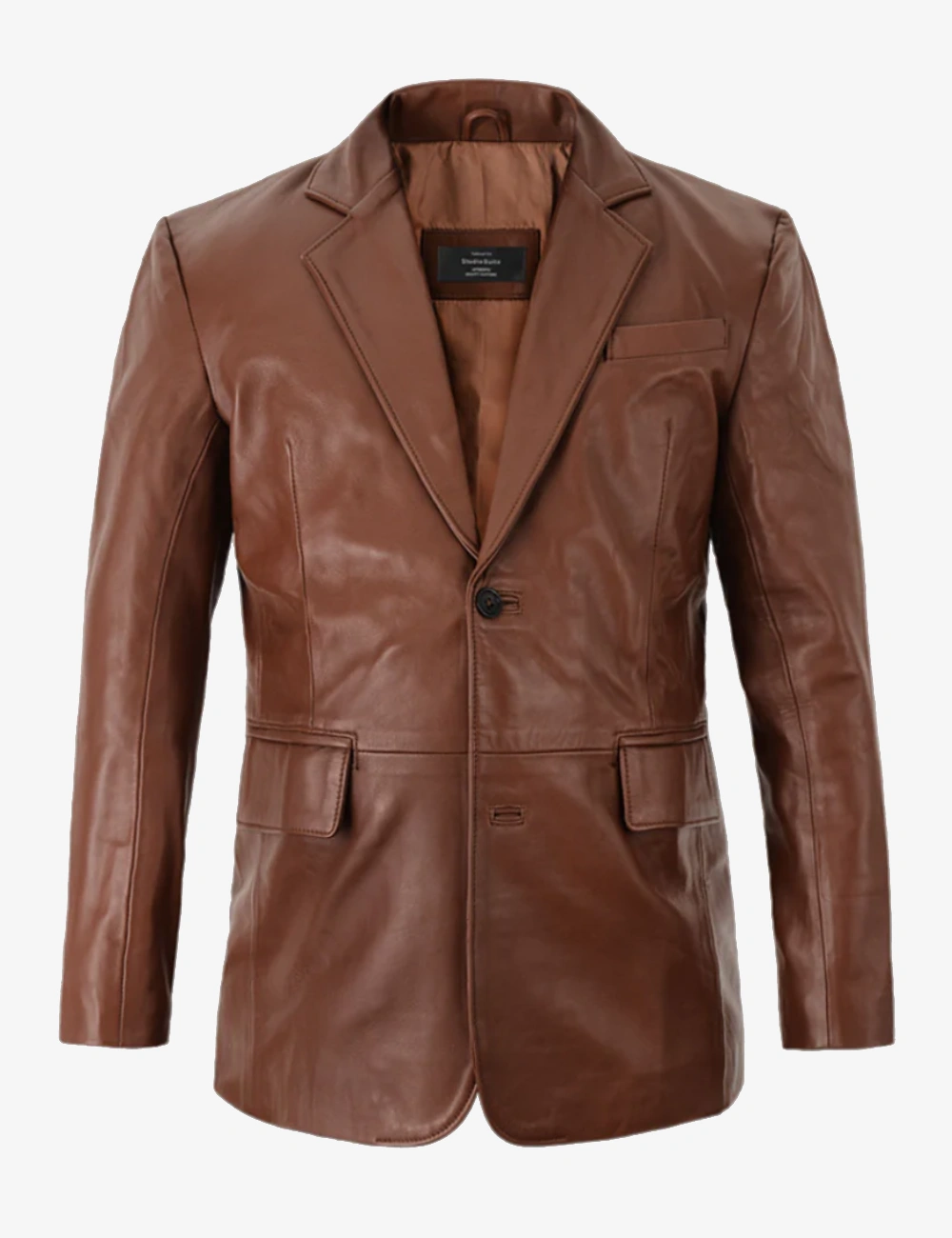 Vintage Mens Tan Brown Classic Real Leather Blazer