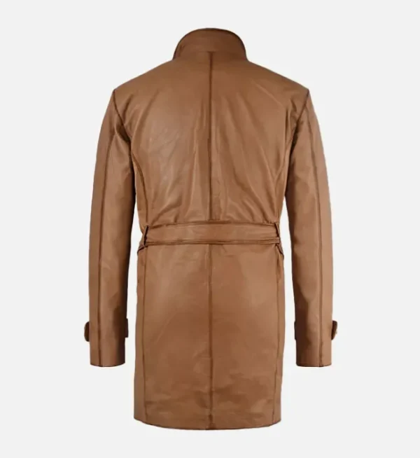 Burnished tan leather flight jacket
