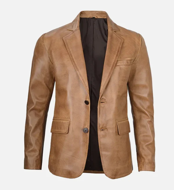 Camel color leather jacket men