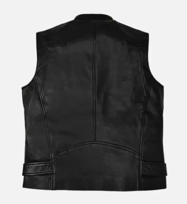 Classic black moto vest