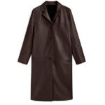 Mens Chocolate Brown Leather Coat