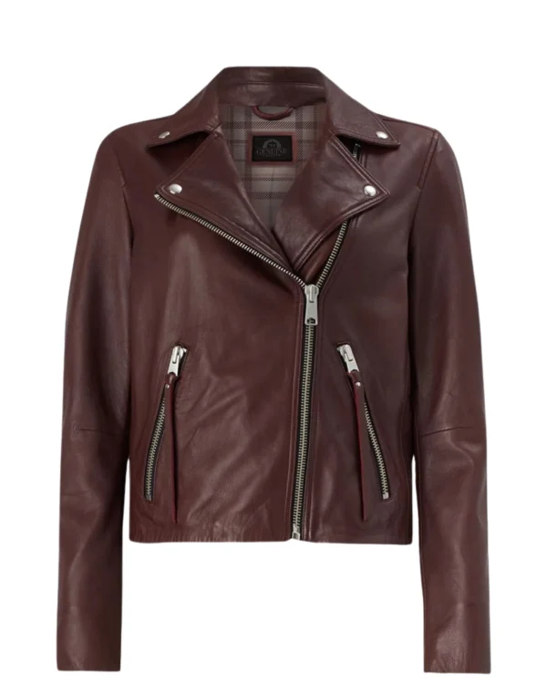 Women Brown Vintage Motorcycle Jacket