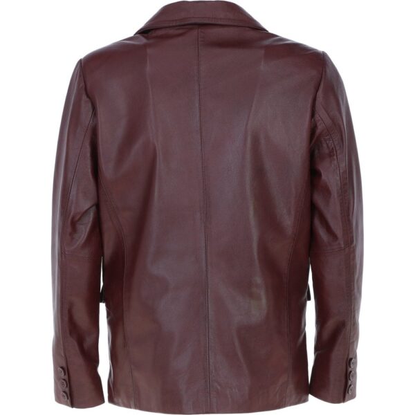 Classic burgundy leather blazer