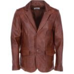 Classic brown Mens Leather Blazer