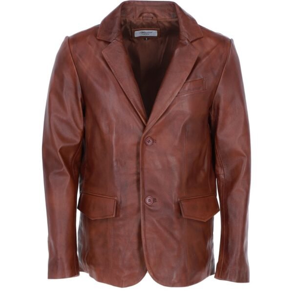 Classic brown Mens Leather Blazer
