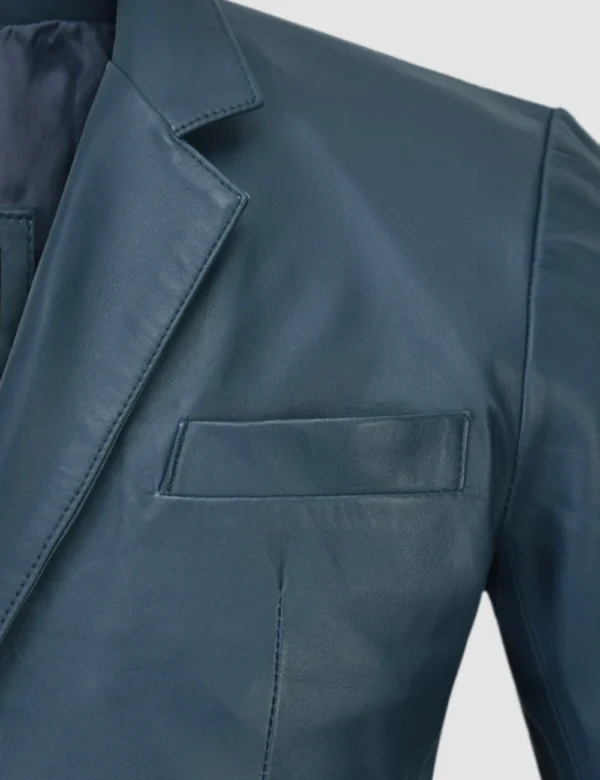 Classic navy leather blazer