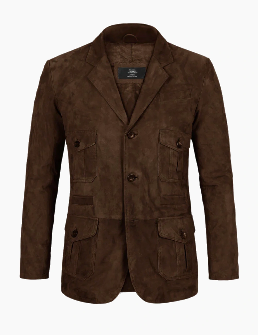 Brown Suede Real Leather Blazer