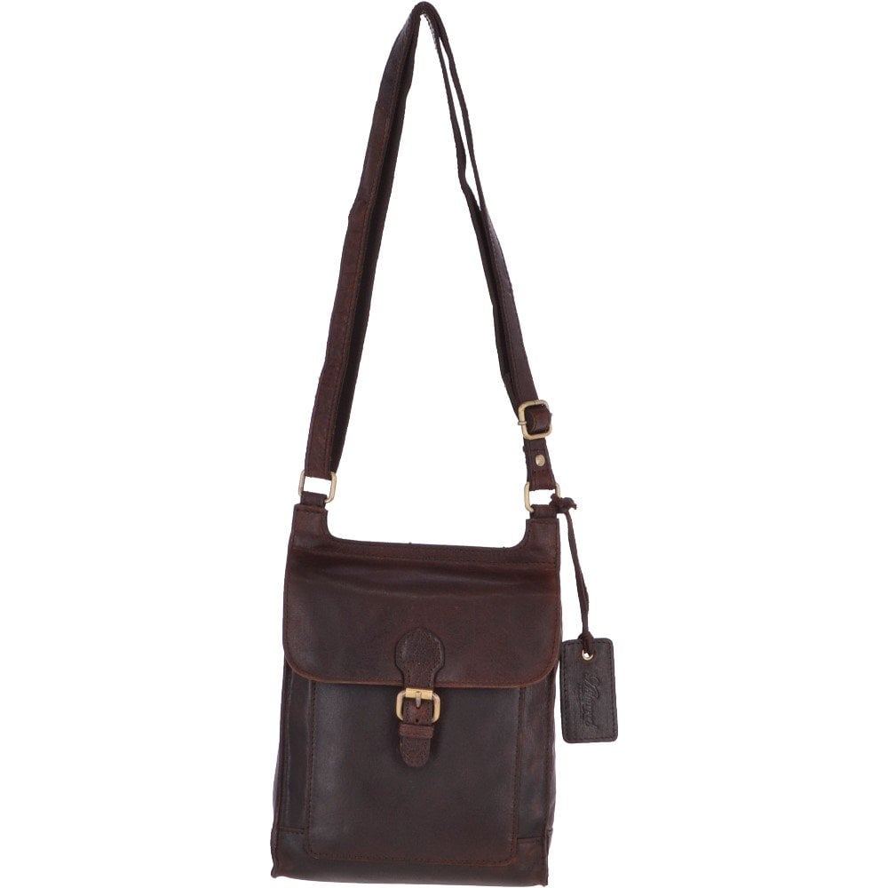 Small Leather Vintage Travel Shoulder Bag Brandy G24