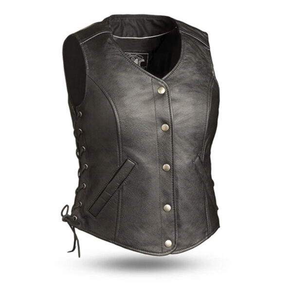 Womens Concealed Carry Leather Motorcycle Vest