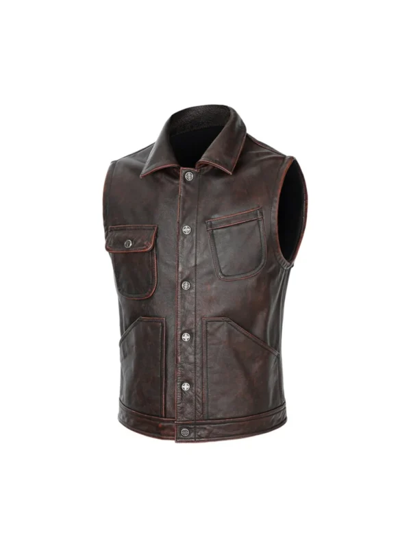 Cowhide motorcycle vest