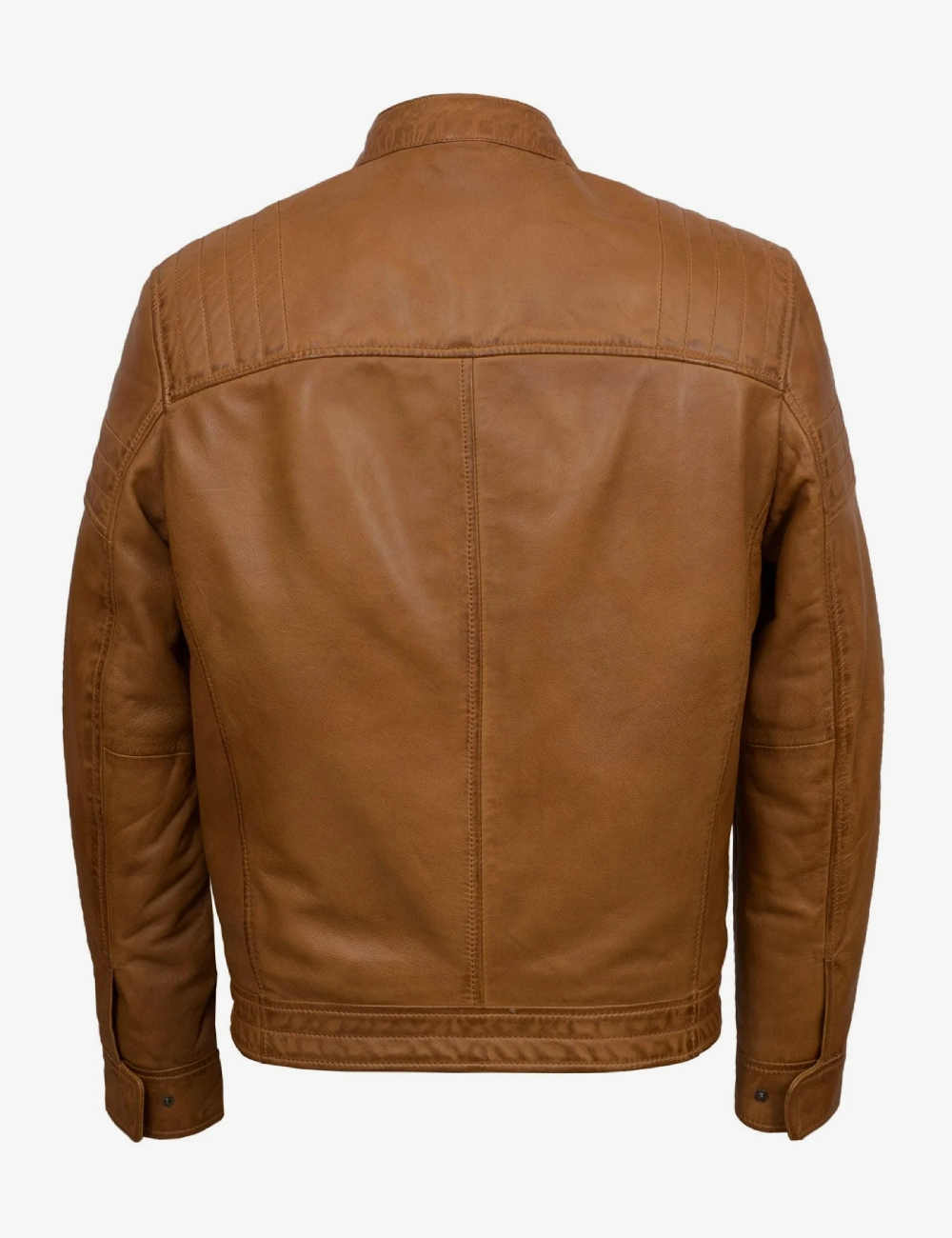Classic Tan Leather Men Cafe Racer Jackets with Distressed Finish