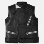 Vanguard Black Biker Leather Vest For Men