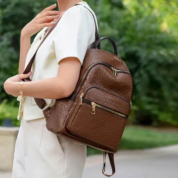 Everyday leather backpack for women