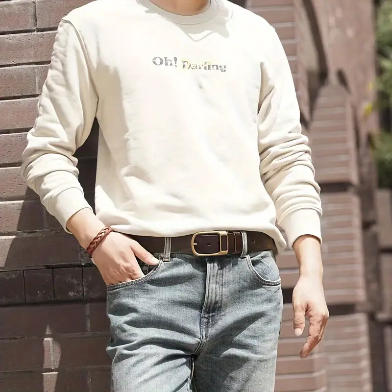 Casual Retro Buckle Belt for Men – Faux Leather