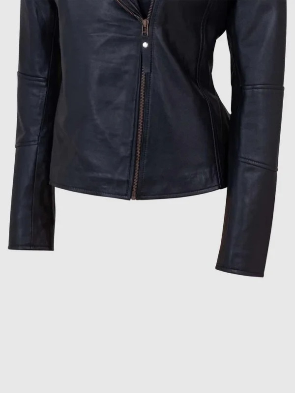 Female biker leather jacket