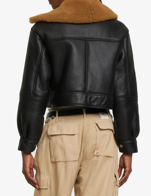 Female shearling leather jacket