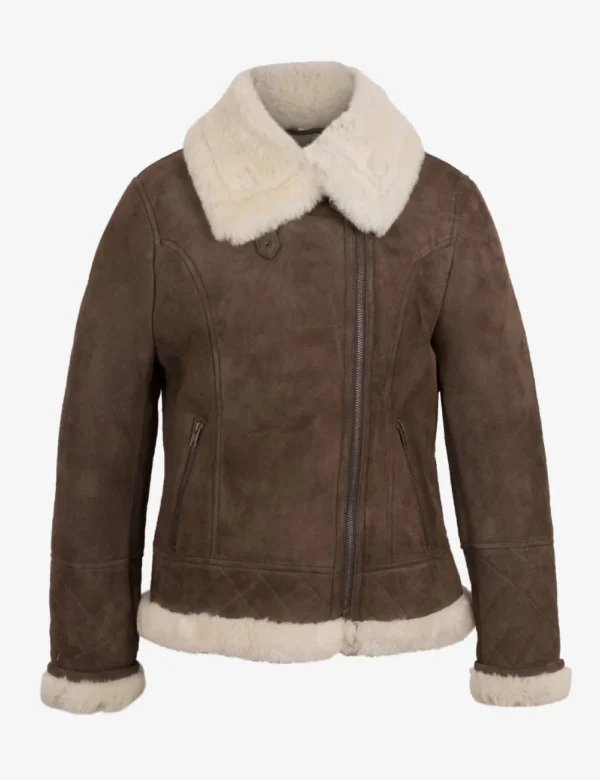 Sheepskin Rich Mahogany Jacket For Women
