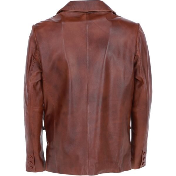 Formal brown leather blazer men