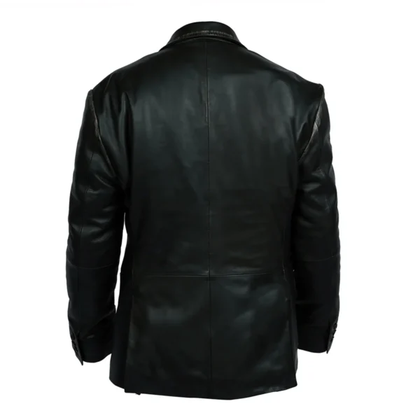 Formal leather coat black