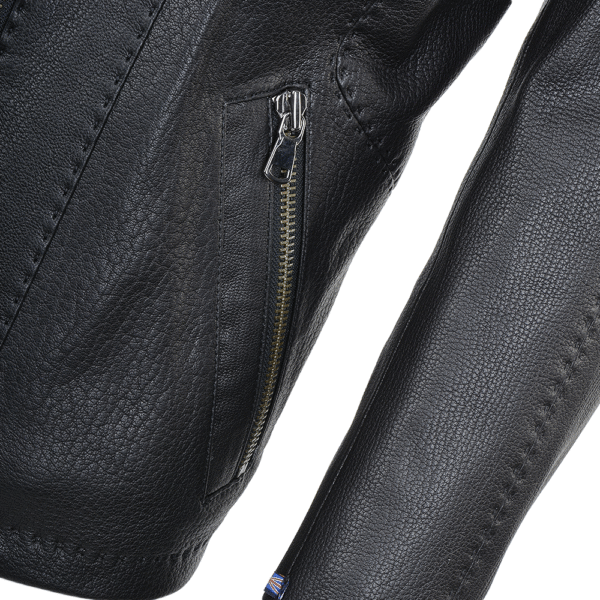 Full Grain Leather Motorcycle Jacket Black
