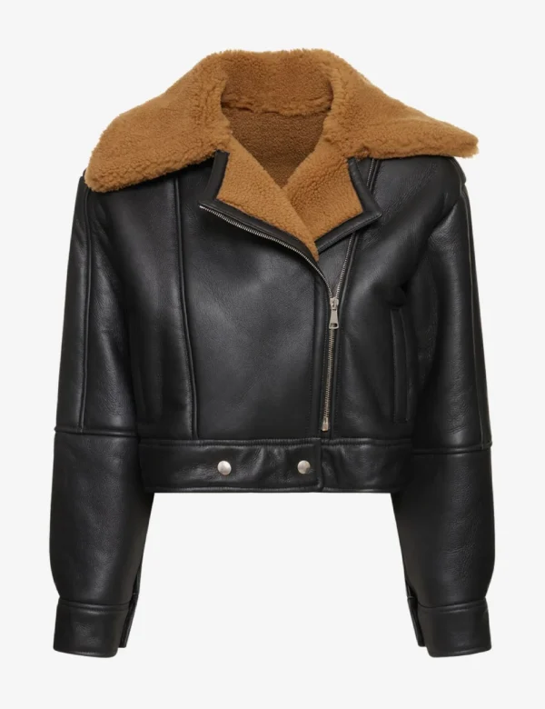 Womens Shearling Lambskin Leather Jacket