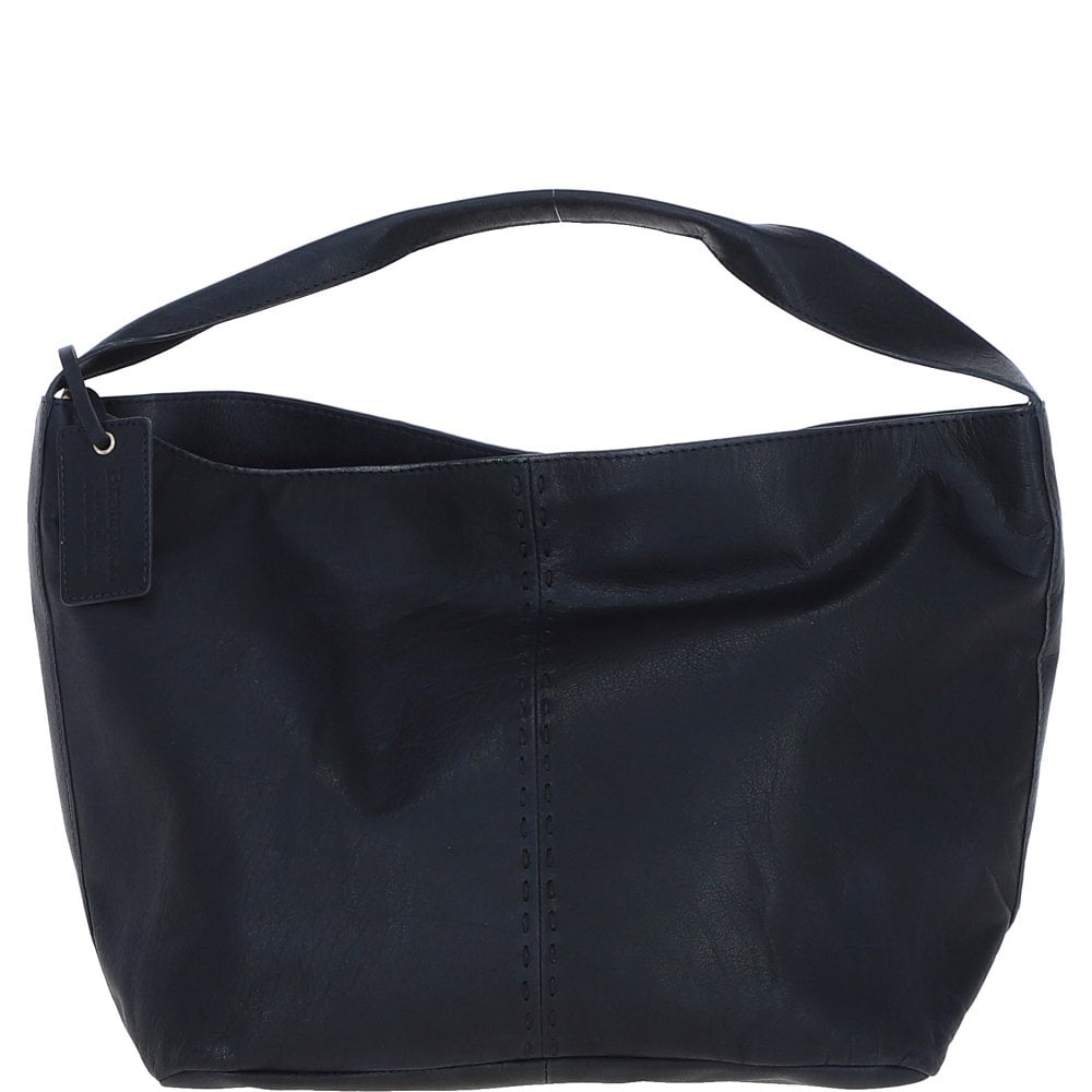 Soft Leather Deep Blue Hobo Shoulder Bag