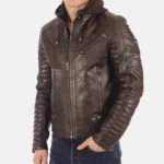 Kirill Brown Genuine Leather Jacket for Men