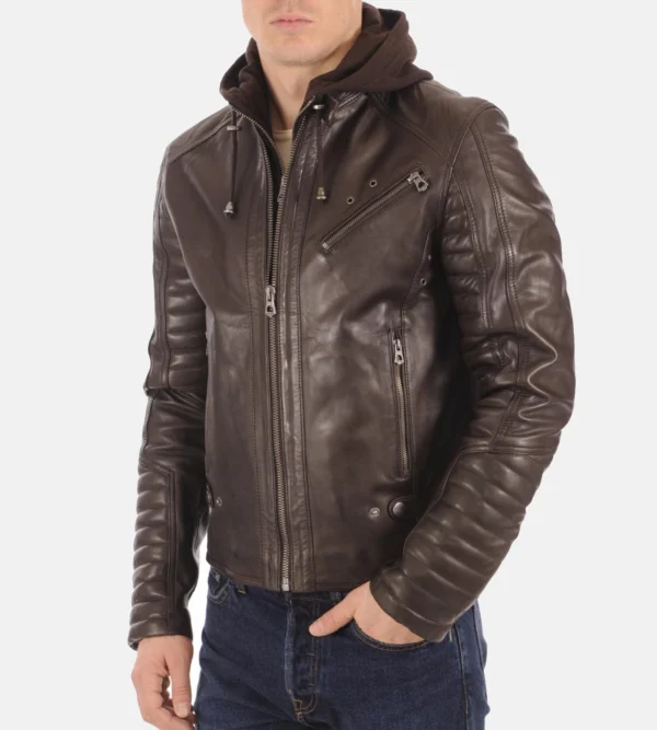 Kirill Brown Genuine Leather Jacket for Men