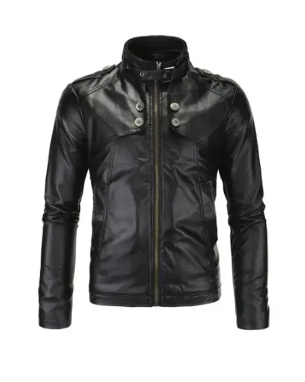 Womens Leather Motorcycle Jacket Black