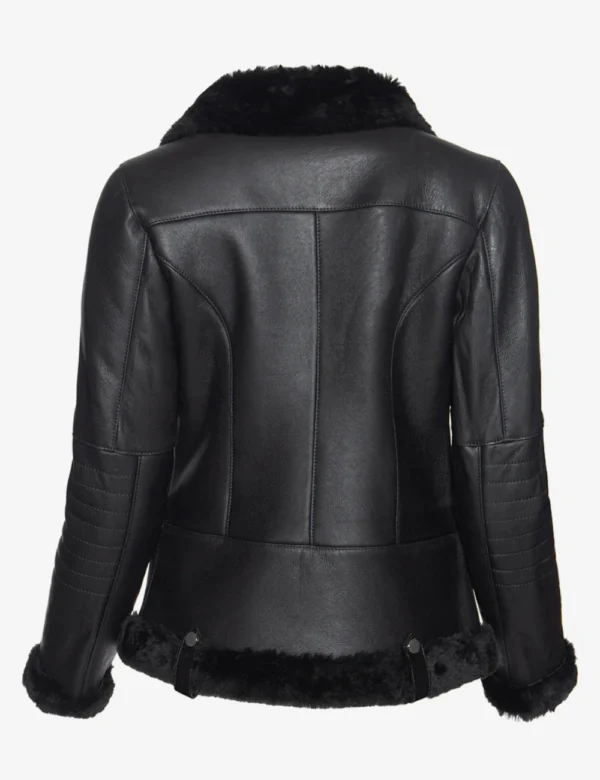 Genuine sheepskin black jacket