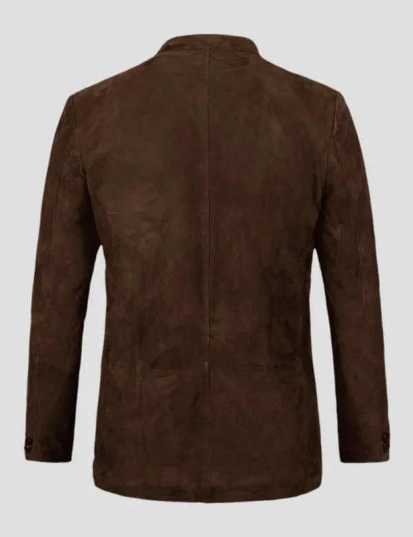 Brown Suede Real Leather Blazer - Image 3