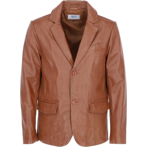 Classic Mens Tan Leather Blazer