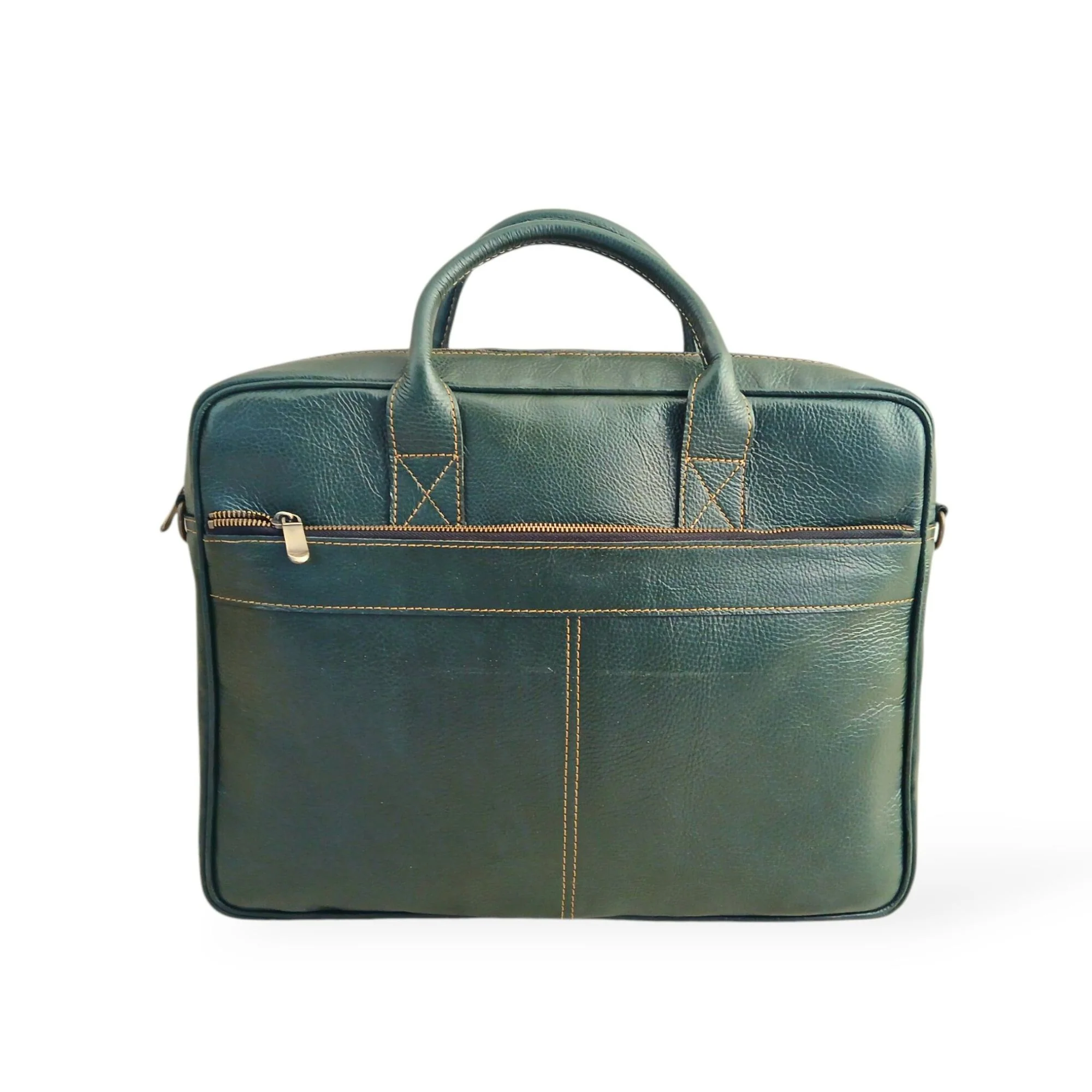 Army Green Leather Laptop Bag