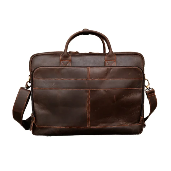 Vintage Leather Laptop Bag Dark Brown 14 15 16 Inch