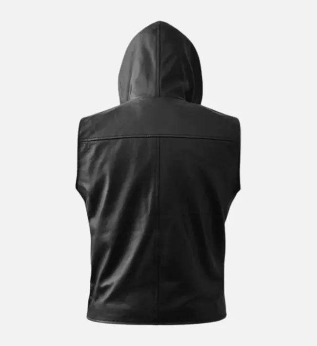 Pathfinder Black Biker Leather Vest