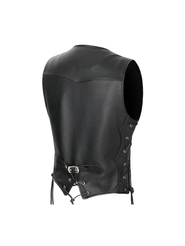 Laced motorcycle vest men
