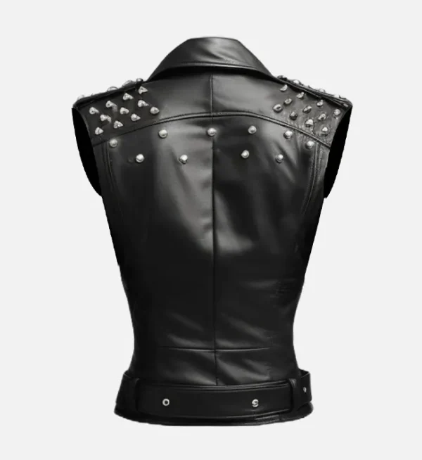 Ladies black biker vest