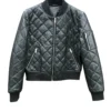 Womens Leather Quilted Black Jacket