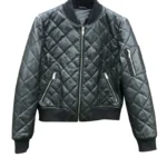 Womens Leather Quilted Black Jacket