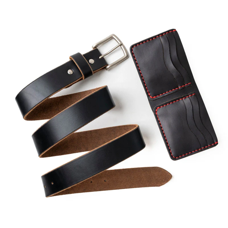 Matching Belt & Wallet Bundle – Black