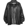 Oversized Women Leather Bomber Jacket