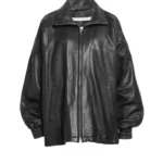 Oversized Women Leather Bomber Jacket