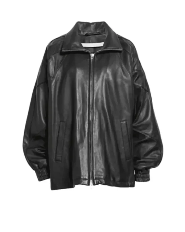 Oversized Women Leather Bomber Jacket